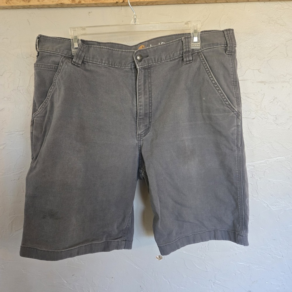 Carhartt Mens Rugged Flex Relaxed Fit Canvas Work Shorts Gray 38 Chino Carpenter